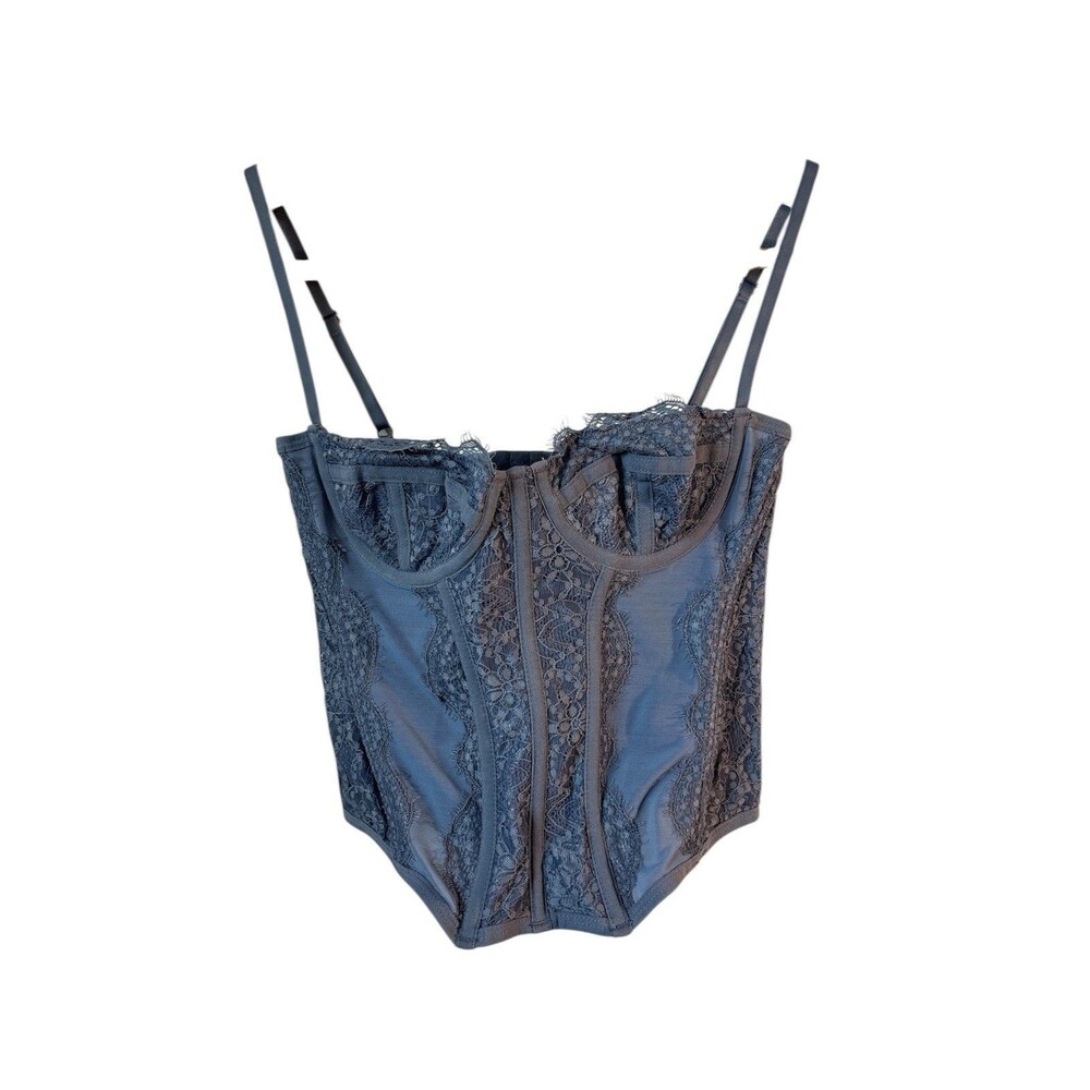 URBAN OUTFITTERS Corset Size S Lace Coquette fairycore Whimsigoth blue layering